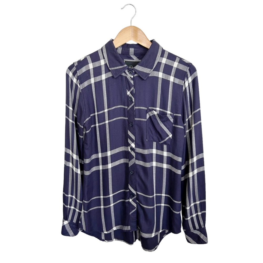 Rails Lurex Hunter Plaid Button Front Plaid Shirt… - image 3